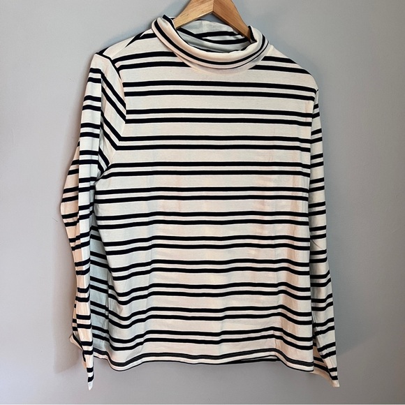 Talbots Classic Turtleneck Striped Stretchy Long Sleeve Top Size 1X in EUC - Picture 1 of 5